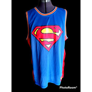 Superman Basketball jersey, blue, red   youth  Lg (42/44)